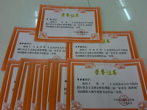 我校在全市大中专院校书画摄影大赛中获得佳绩