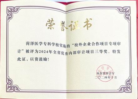 计”被评为2024年全省优秀内部审计项目三等奖。特发_00